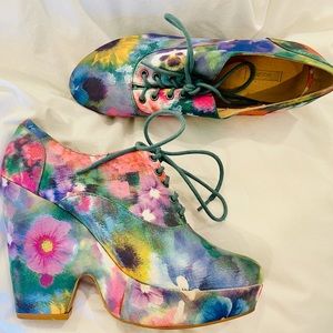 funky floral platforms